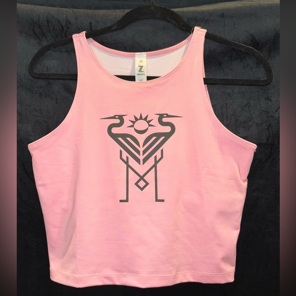 Women's M Pink InterMiami CF Soccer Muscle Crop Tank Top